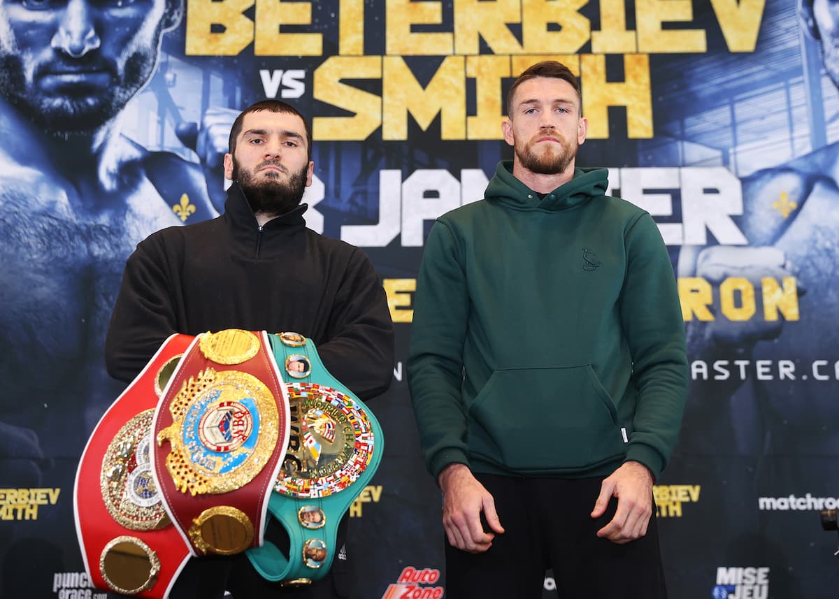 Artur Beterbiev and Callum Smith at press conference