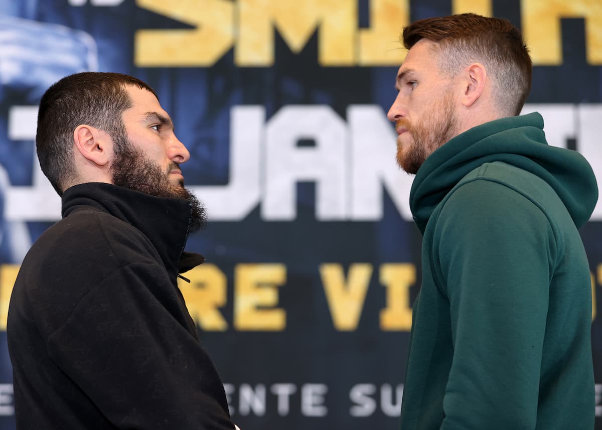 Artur Beterbiev and Callum Smith go face to face