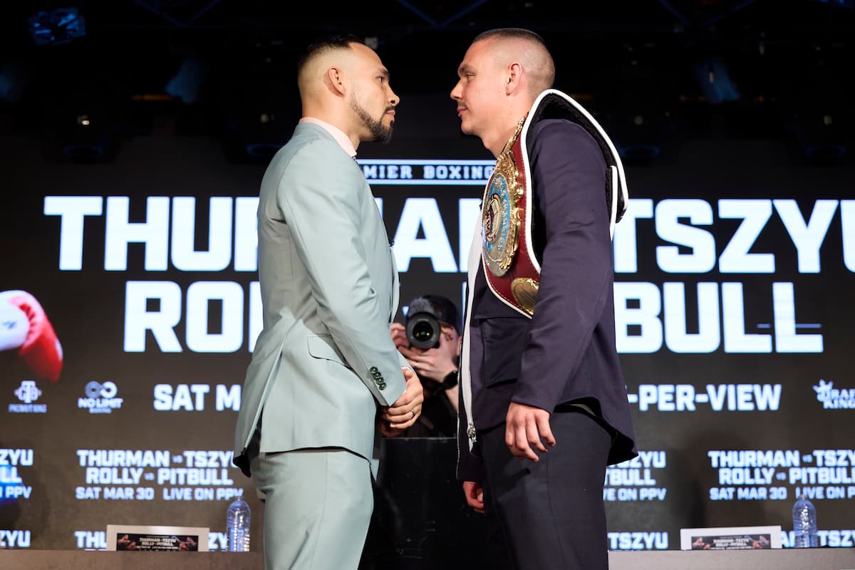 Keith Thurman vs Tim Tszyu faceoff