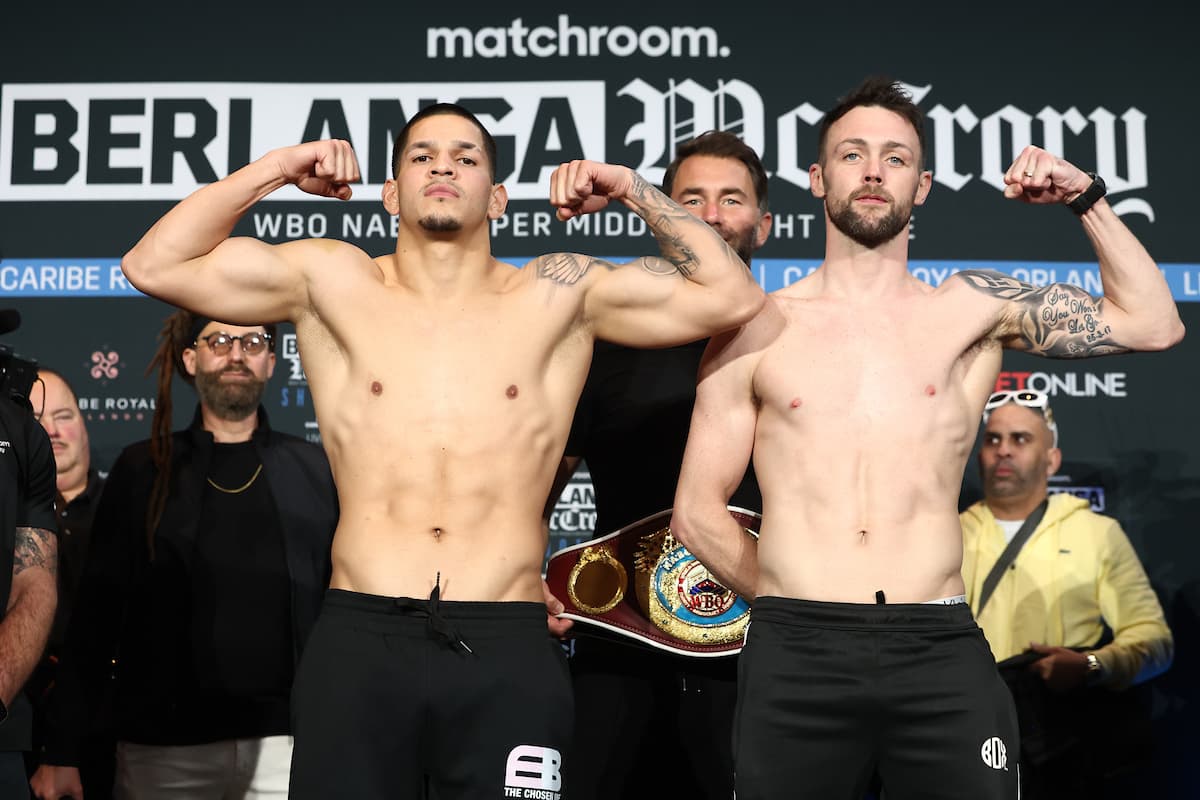 Edgar Berlanga vs Padraig McCrory weigh-in photos
