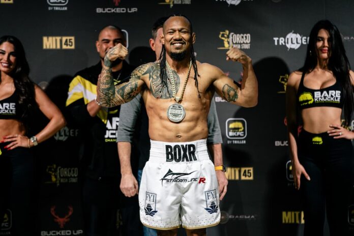 Luis Palomino weigh-ins for his bout against Austin Trout at BKFC 57 Hollywood