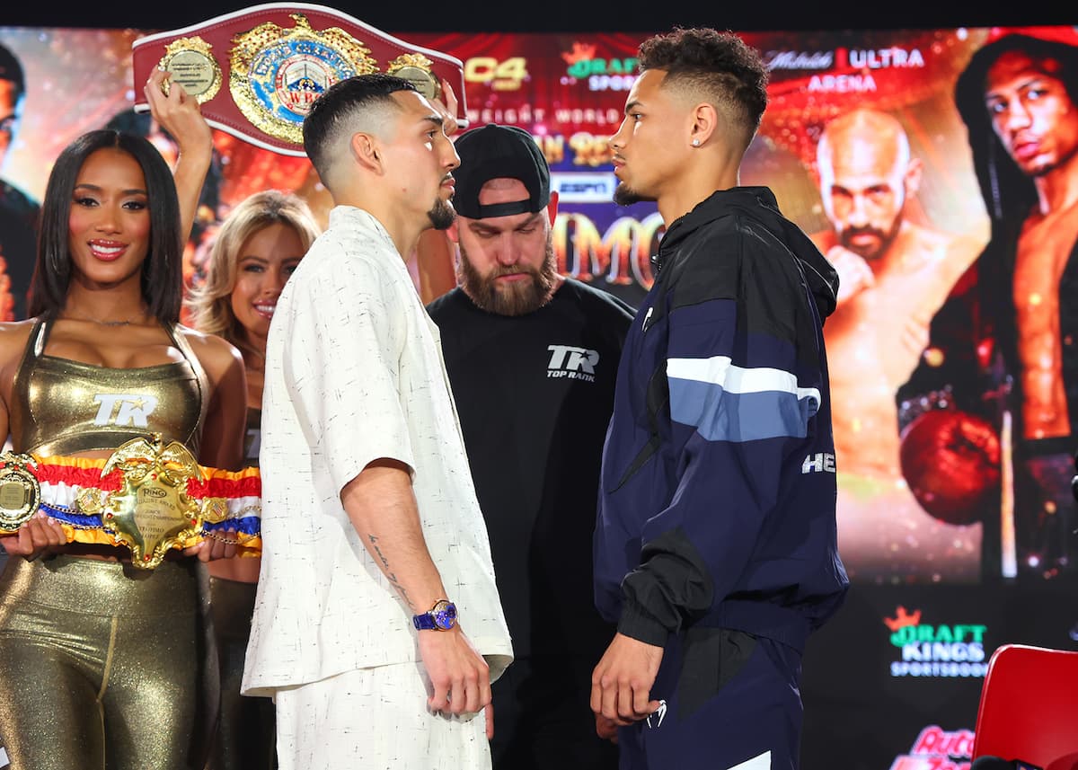Teofimo Lopez and Jamaine Ortiz go face to face