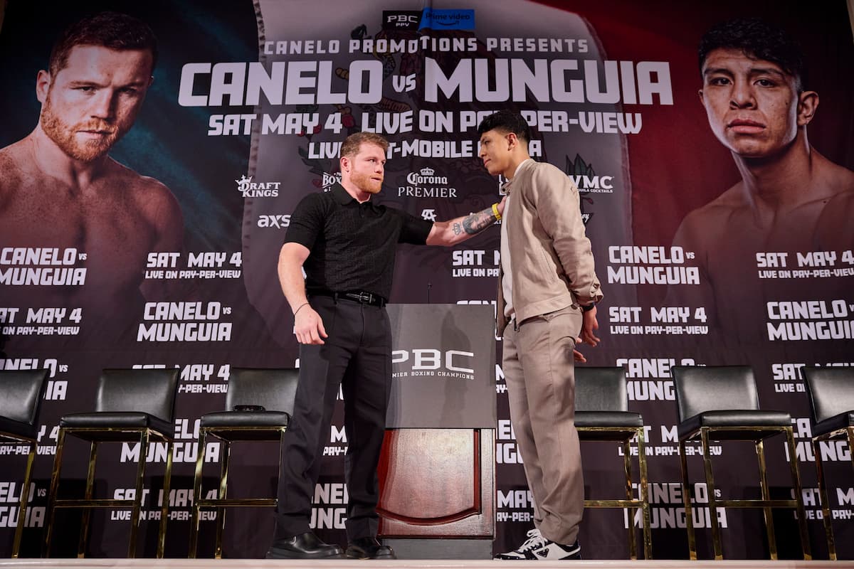 Canelo Alvarez and Jaime Munguia at the press conference