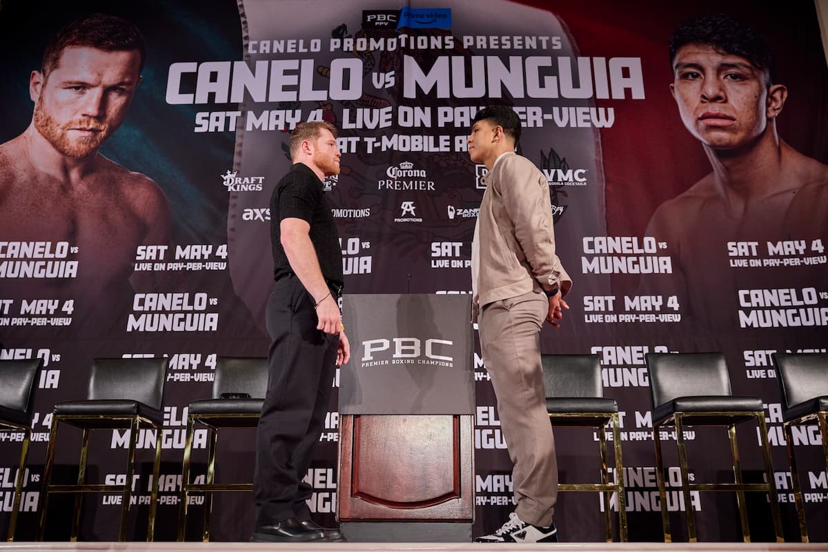 Canelo Alvarez and Jaime Munguia go face to face