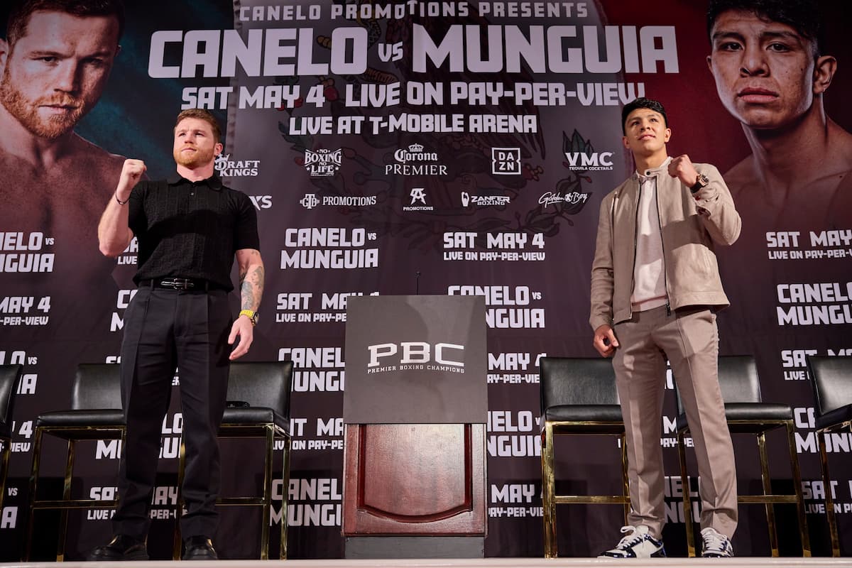 Canelo Alvarez and Jaime Munguia at the press conference