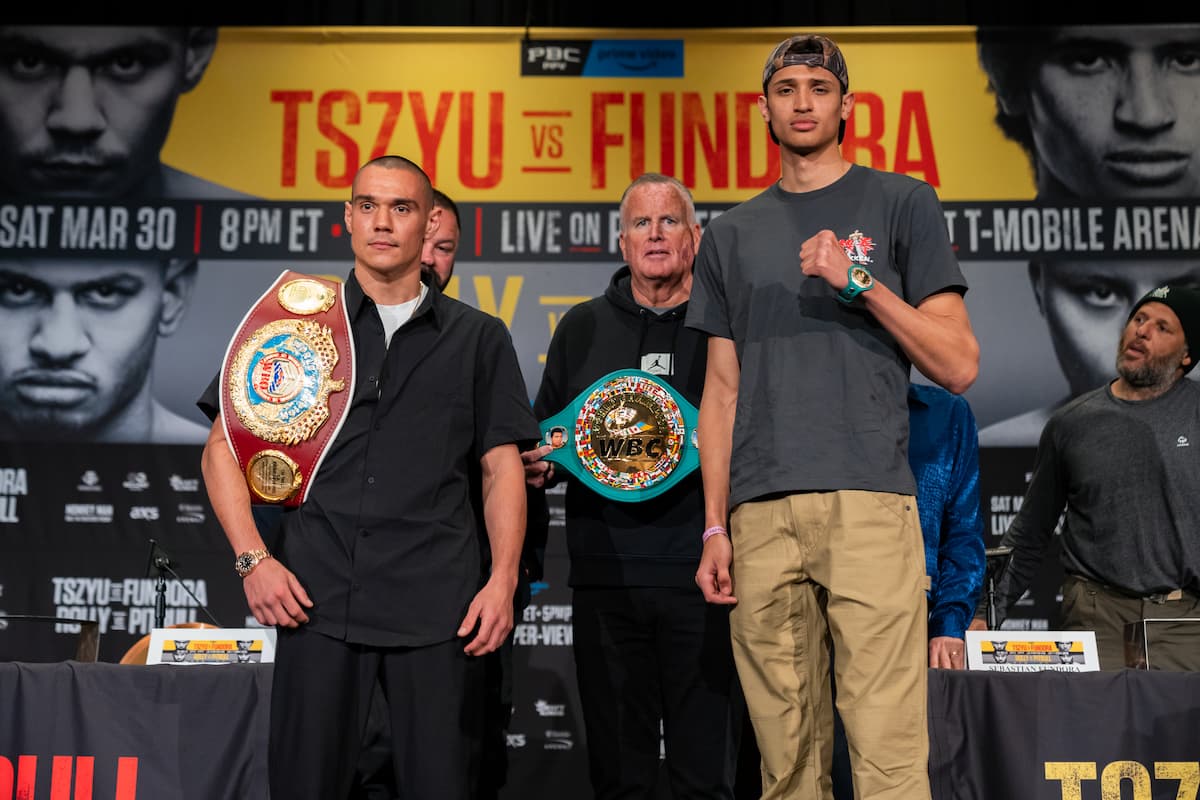 Tim Tszyu and Sebastian Fundora at the press conference