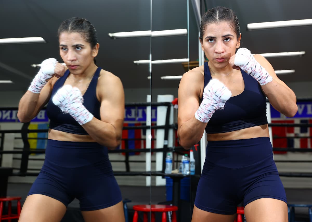 Seniesa Estrada shadowboxing