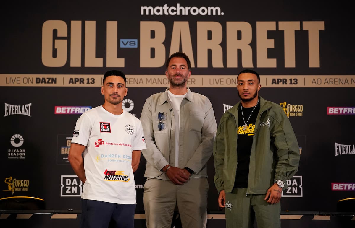 Jordan Gill, Eddie Hearn and Zelfa Barrett