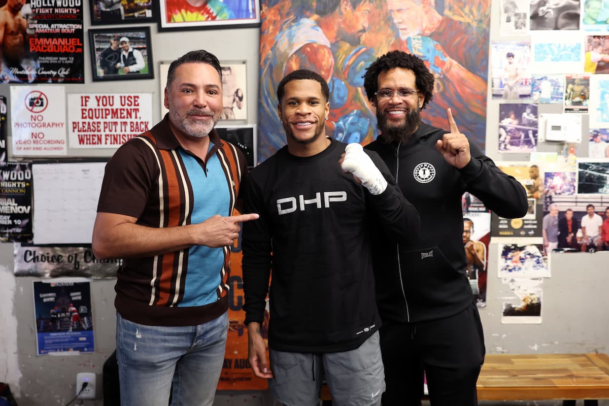 Oscar De La Hoya, Devin Haney and Bill Haney