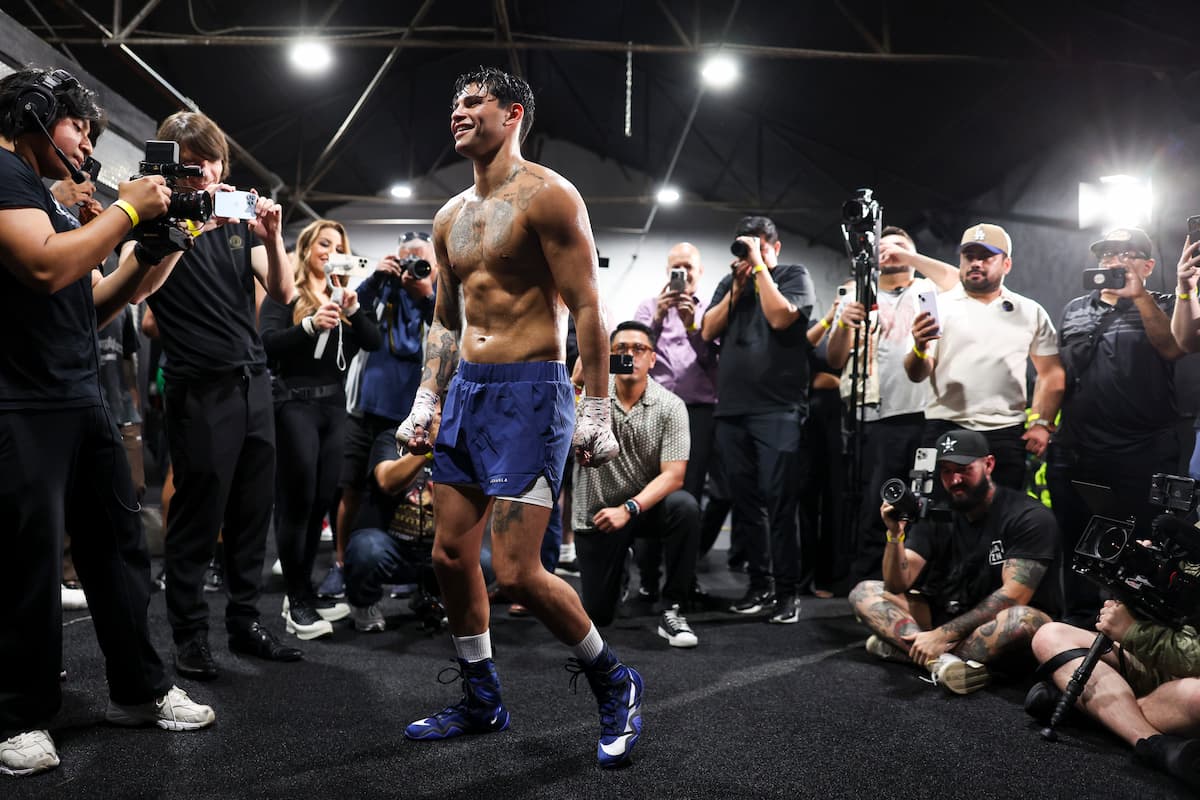 Ryan Garcia at a media workout