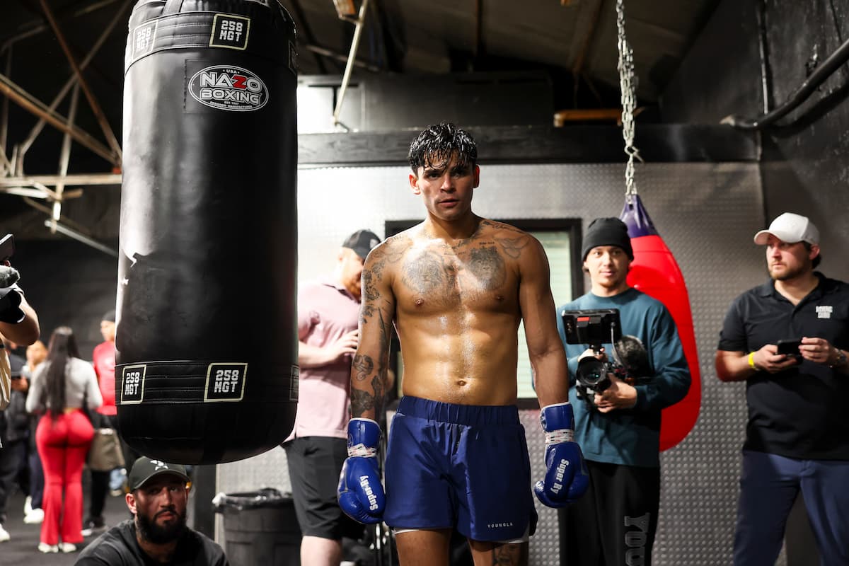 Ryan Garcia at a media workout