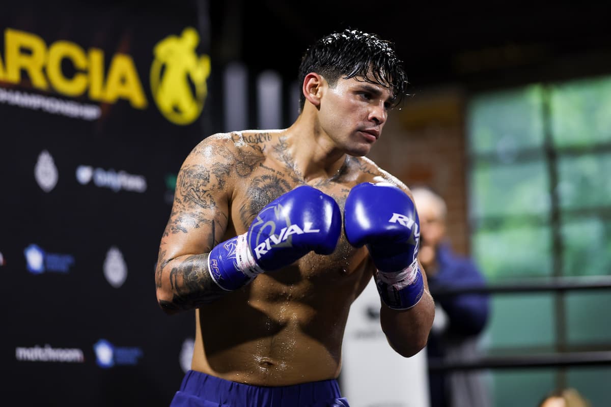 Ryan Garcia at a media workout