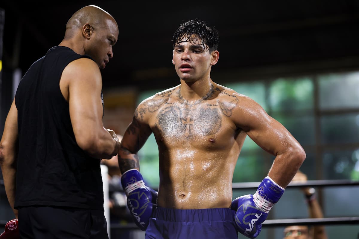 Ryan Garcia at a media workout