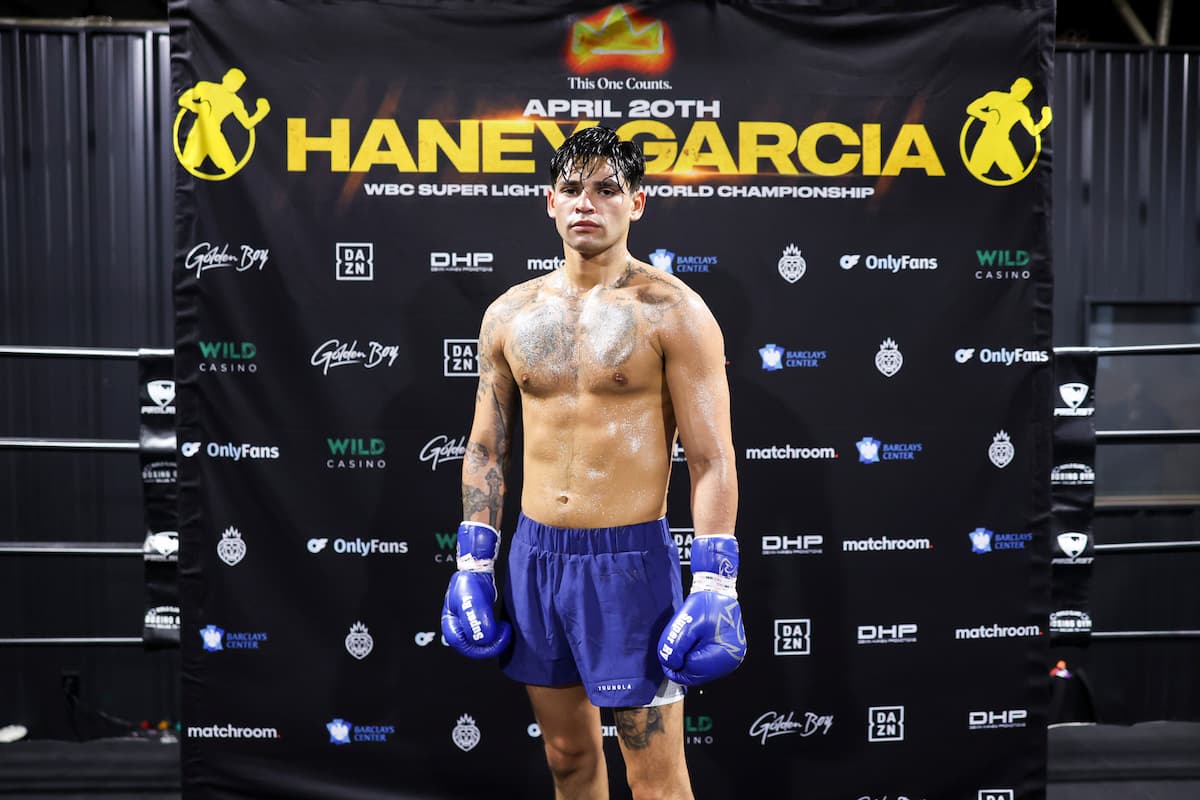 Ryan Garcia at a media workout