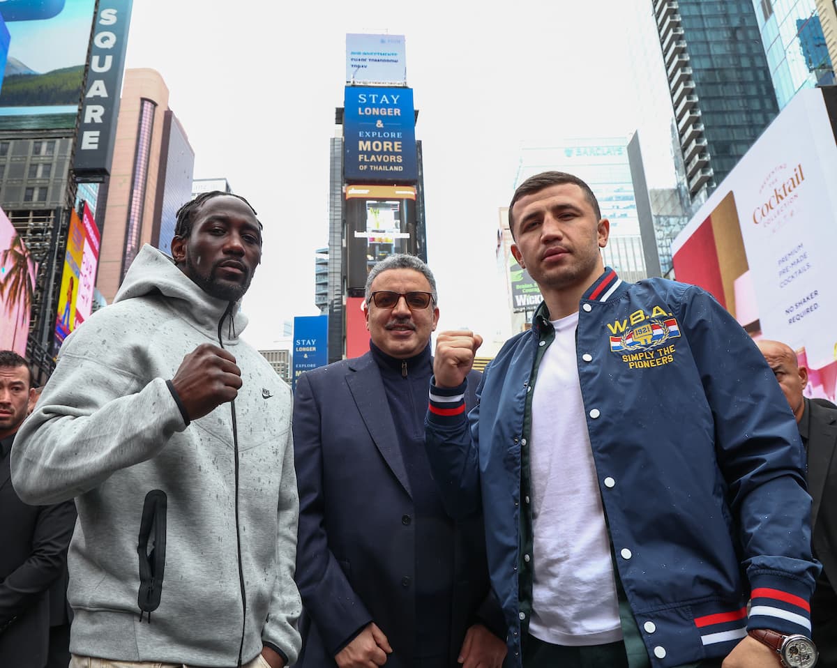 Terence Crawford and Israil Madrimov in New York