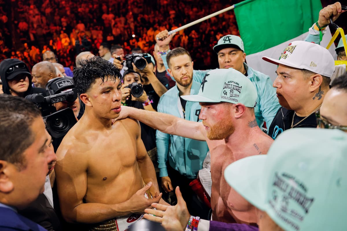 Canelo Alvarez and Jaime Munguia post-fight