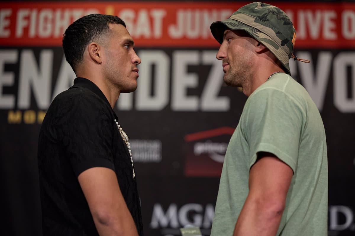 David Benavidez and Oleksandr Gvozdyk go face to face