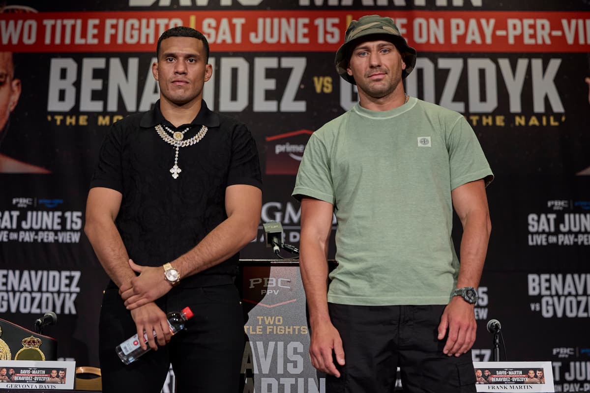 David Benavidez and Oleksandr Gvozdyk at the press conference