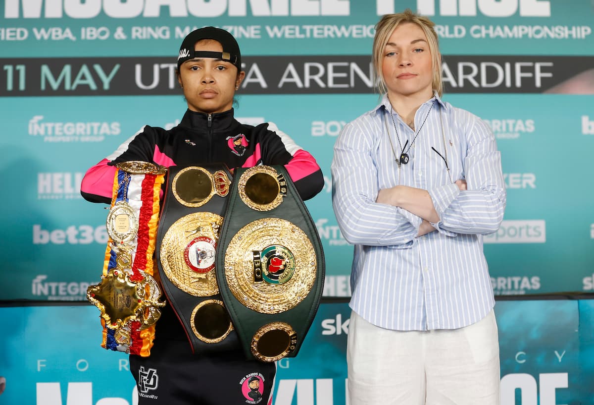 Jessica McCaskill and Lauren Price at the press conference