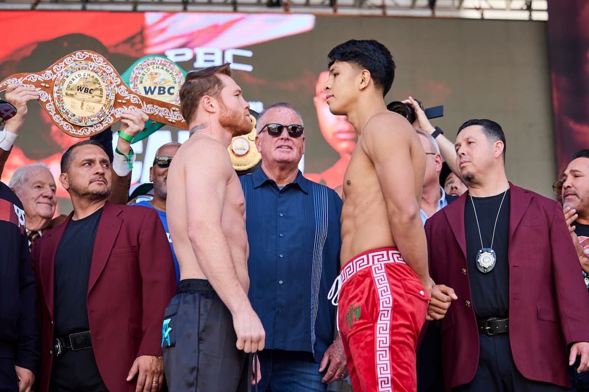 Canelo Alvarez and Jaime Munguia go face to face