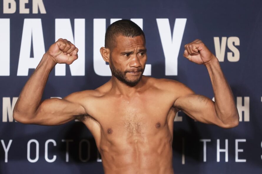 Telepe Boxing Photos: Janibek Alimkhanuly vs Andrei Mikhailovich on weight for 160 ...