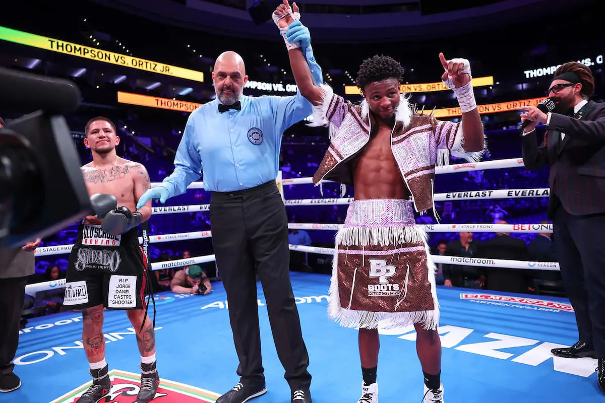 Photos: Jaron Ennis knocks Karen Chukhadzhian down, wins