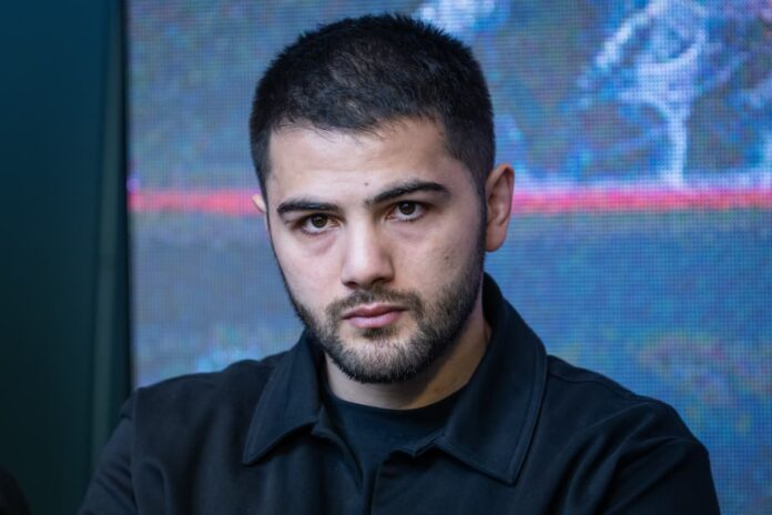 Erik Bazinyan during a press conference