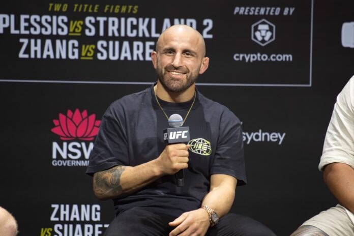 Alexander Volkanovski during UFC 312 Q&A