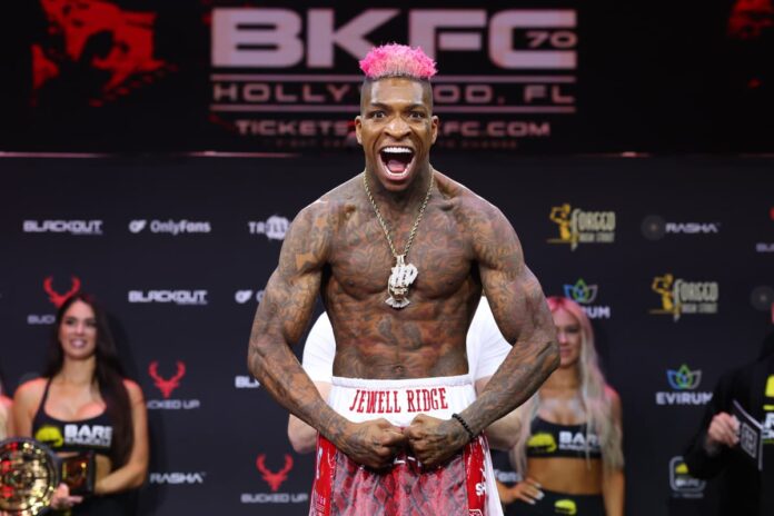 Howard Davis at the weigh-in ahead of his bout against Luis Palomino at BKFC 70 Hollywood