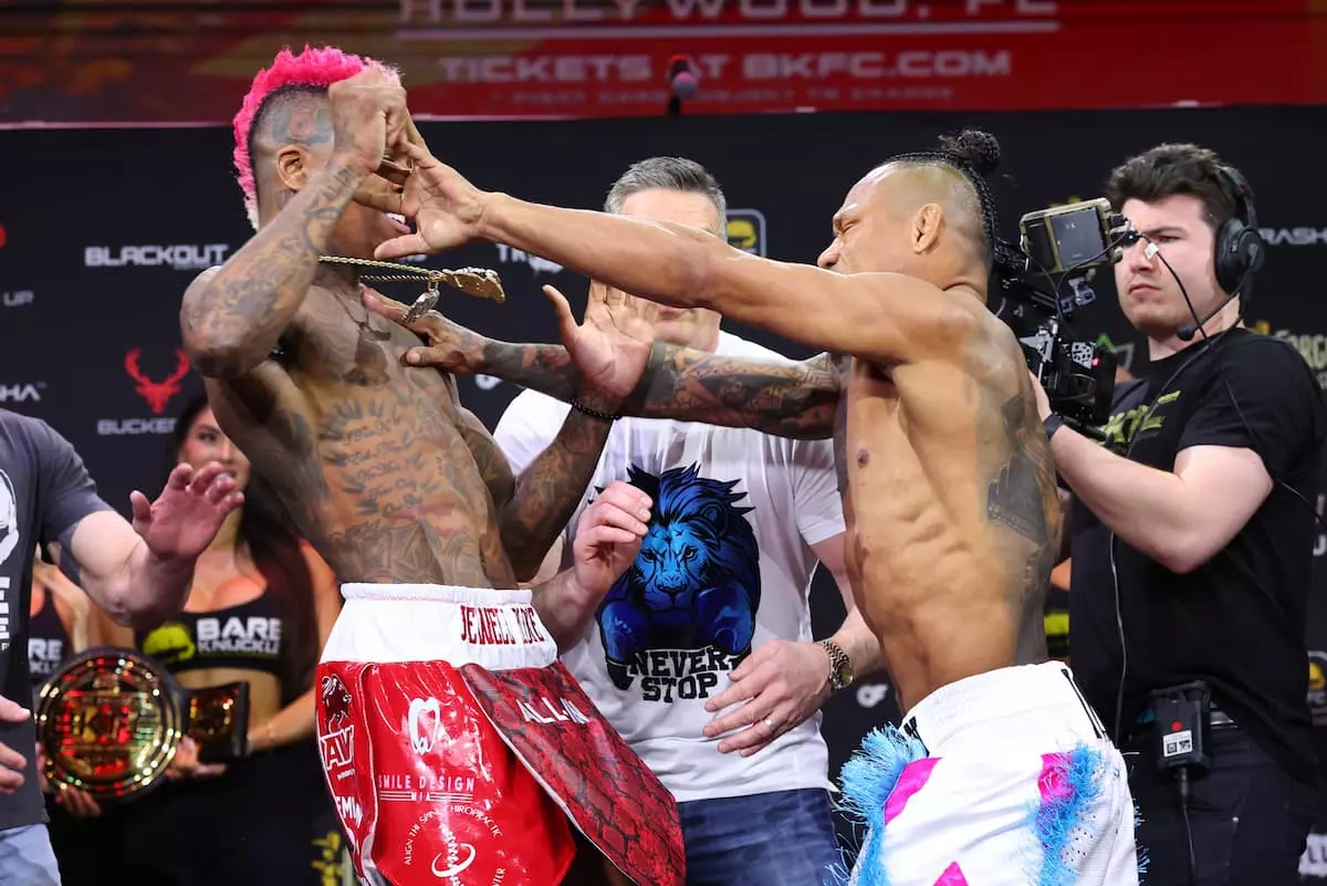 Howard Davis and Luis Palomino clash at the BKFC 70 weigh-in