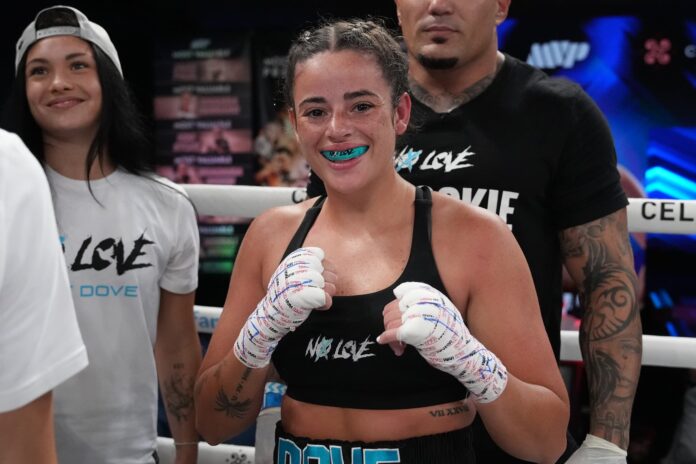 Natalie Dove after her boxing fight