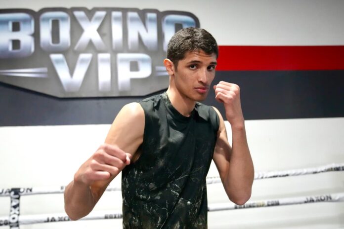 Sebastian Fundora during a media workout ahead of his boxing bout against Chordale Booker