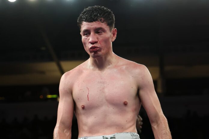 William Zepeda during his boxing bout against Tevin Farmer in Cancun, Mexico