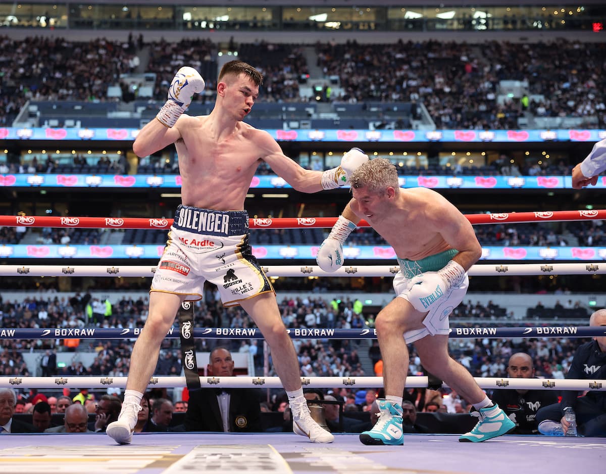 Aaron McKenna and Liam Smith during their boxing bout