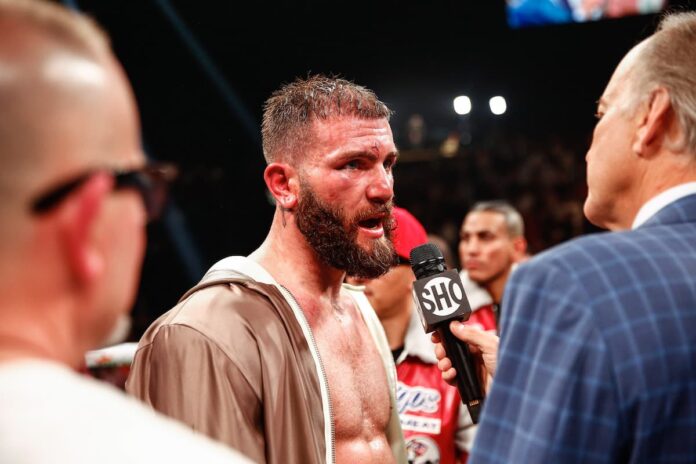 Caleb Plant after his boxing bout against David Benavidez