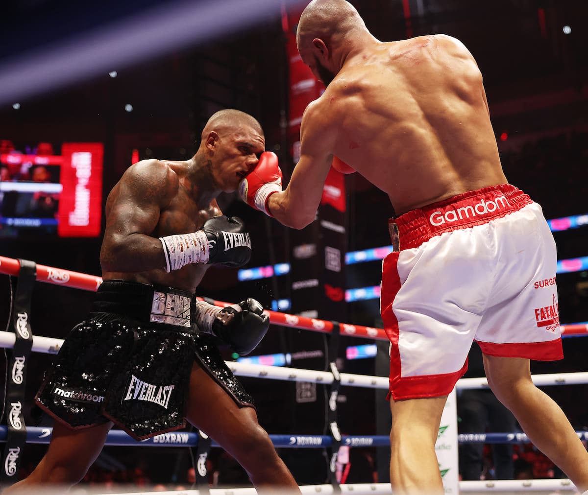 Chris Eubank Jr lands an uppercut during his bout against Conor Benn