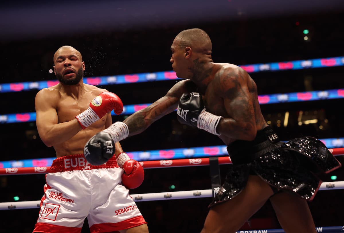 Conor Benn lands a punch during his bout against Chris Eubank Jr