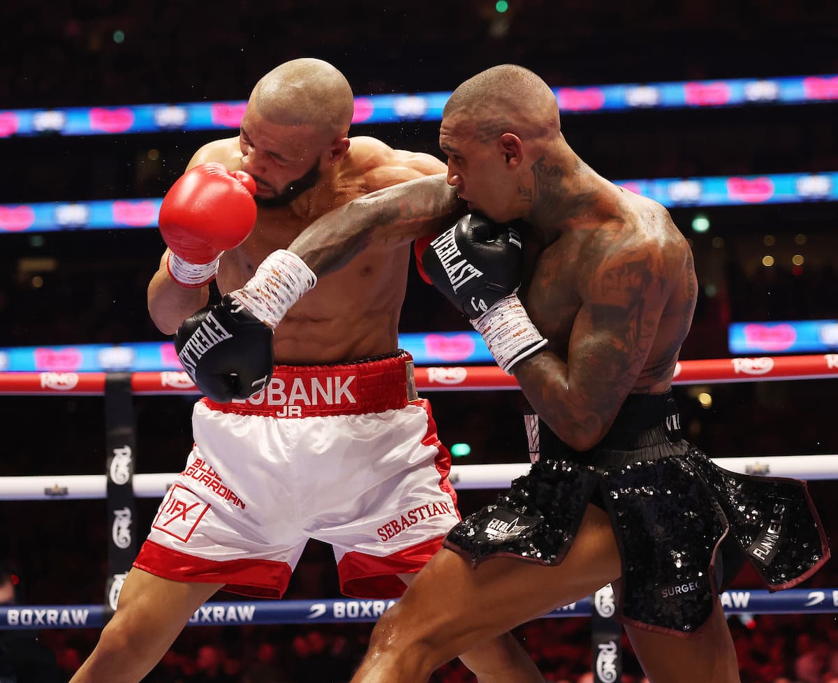 Conor Benn lands a punch during his bout against Chris Eubank Jr