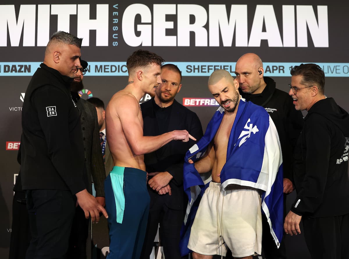Dalton Smith and Mathieu Germain at the weigh-in
