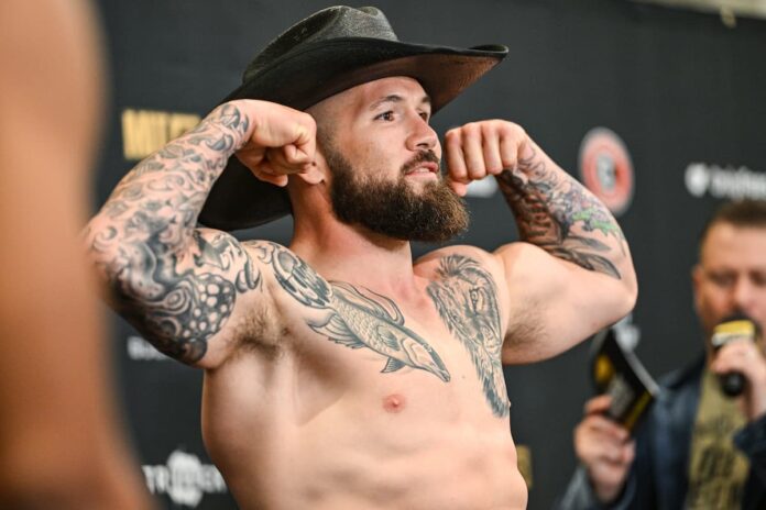 David Mundell at the BKFC 53 weigh-in before his fight against Doug Coltrane in Orlando, Florida
