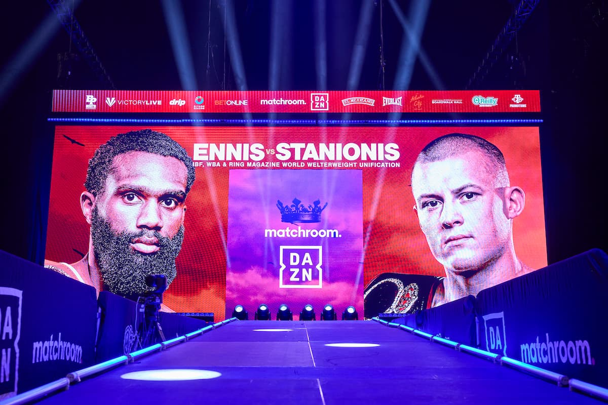 The Ennis vs Stanionis boxing event at Atlantic City Boardwalk Hall