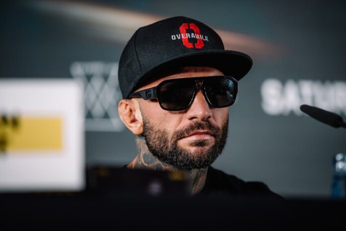 Franco Tenaglia at the BKFC Spain press conference ahead of his fight against Tony Soto