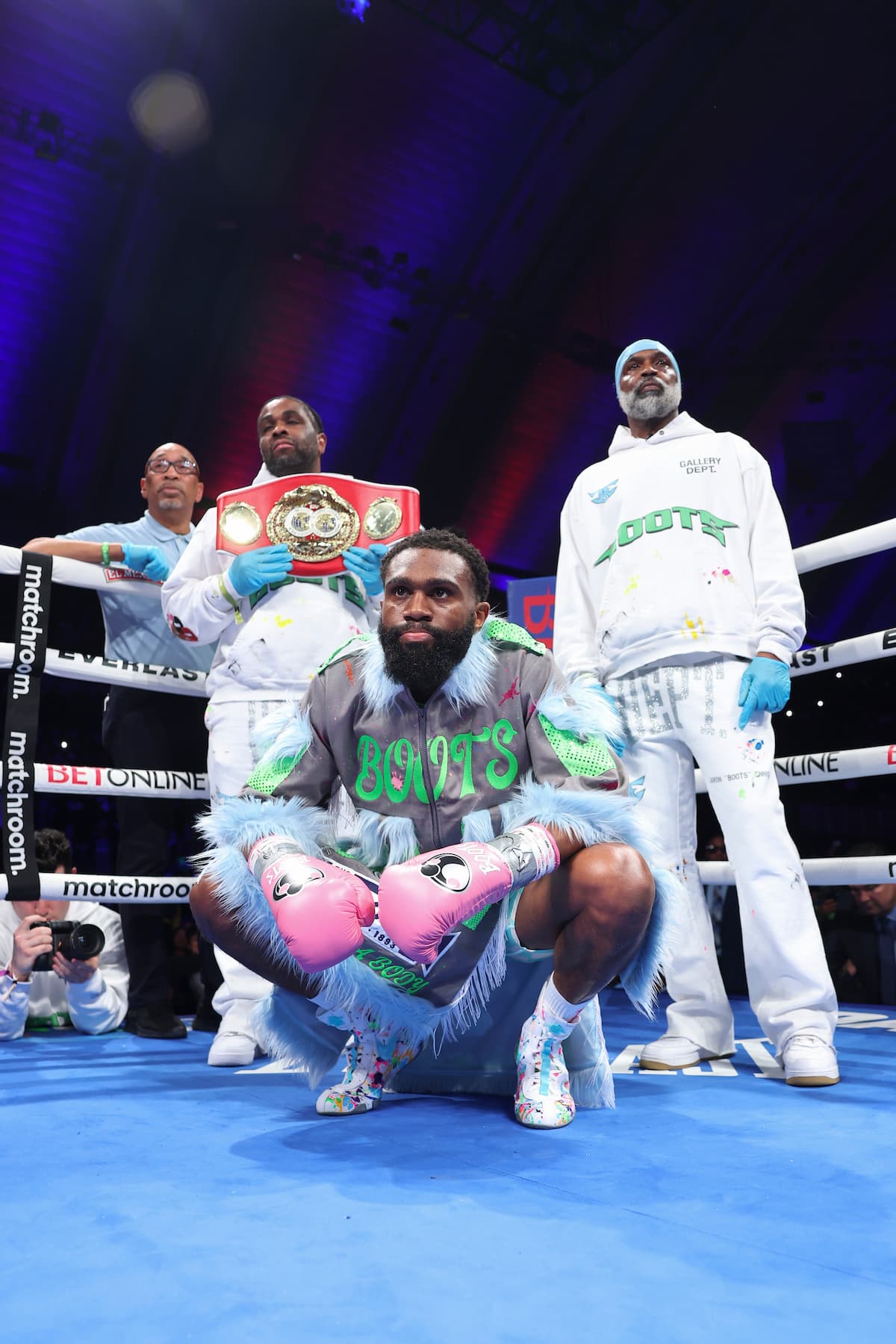 Jaron Ennis in the ring during his bout against Eimantas Stanionis