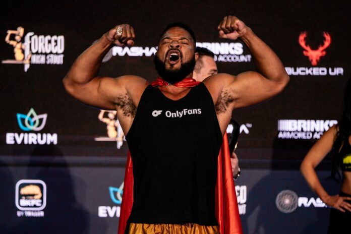 Lorenzo Hunt during the BKFC KnuckleMania 4 weigh-in