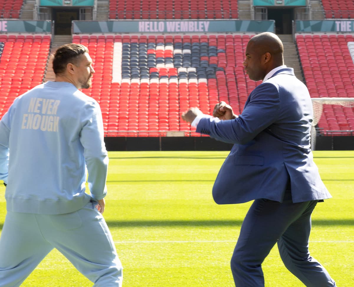 Oleksandr Usyk and Daniel Dubois at Wembley Stadium