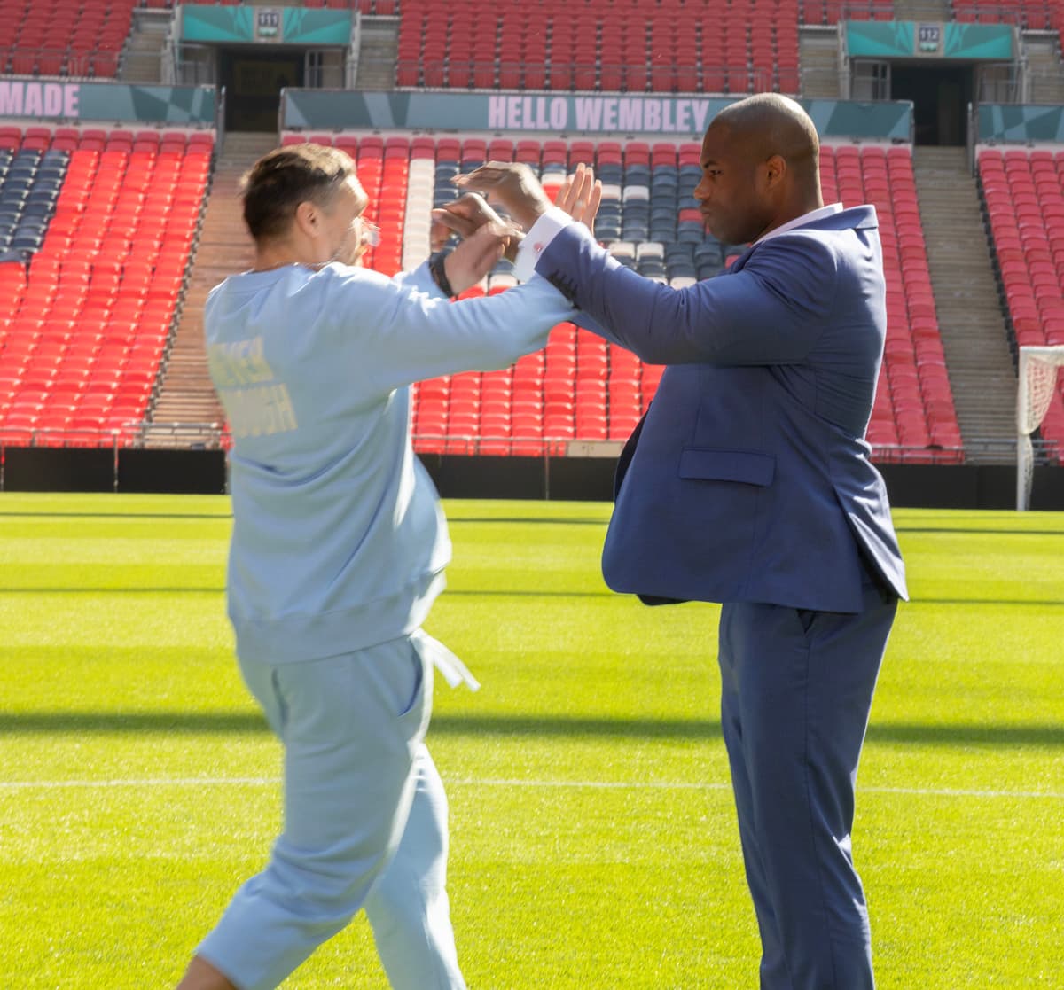 Oleksandr Usyk and Daniel Dubois at Wembley Stadium