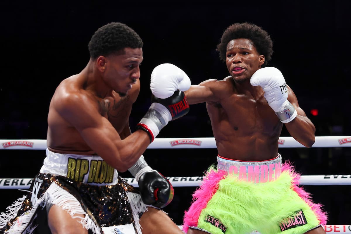 Raymond Ford throws a jab during his bout against Thomas Mattice