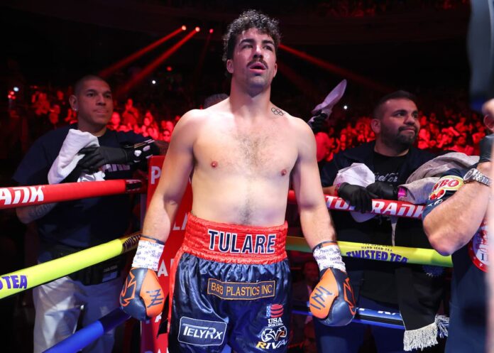 Richard Torrez Jr. during his heavyweight boxing bout against Guido Vianello in Las Vegas