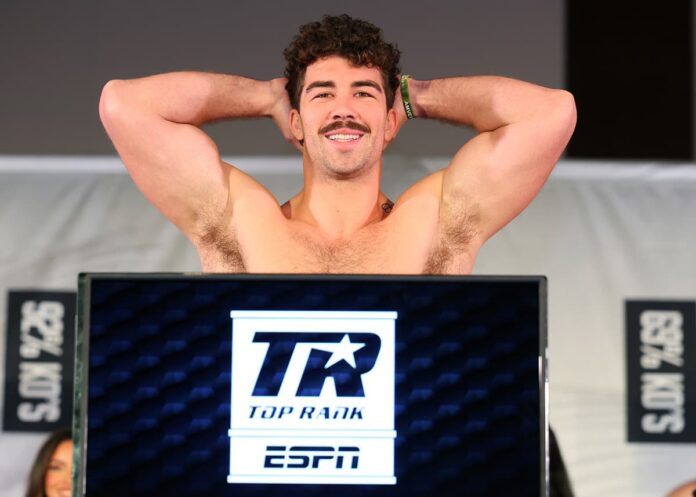 Richard Torrez Jr. at the weigh-in ahead of his boxing bout against Guido Vianello in Las Vegas