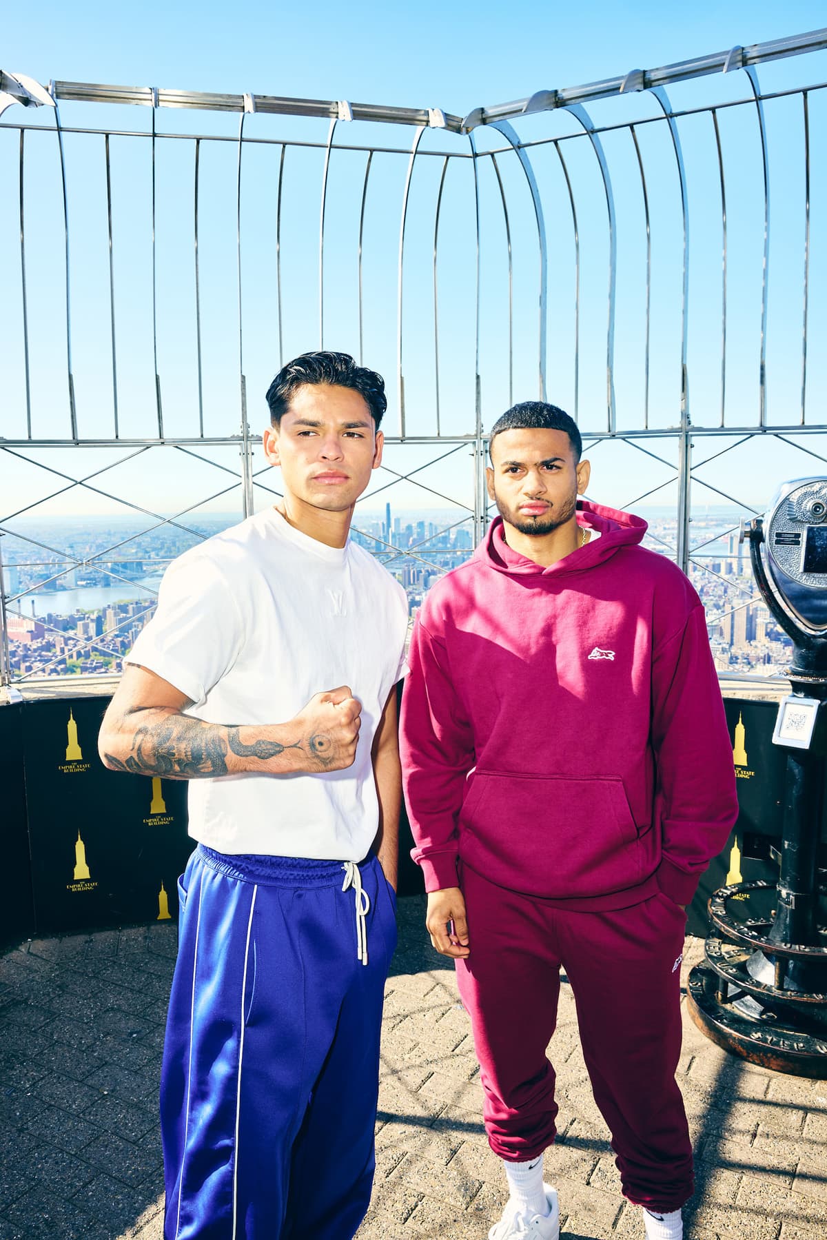 Ryan Garcia and Rolando Romero at Empire State Building in New York